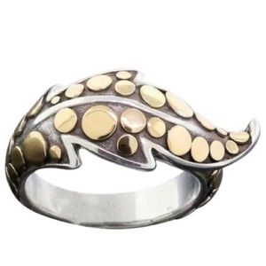 John Hardy Ayu Petite Dot Leaf Wrap Ring - Size 6